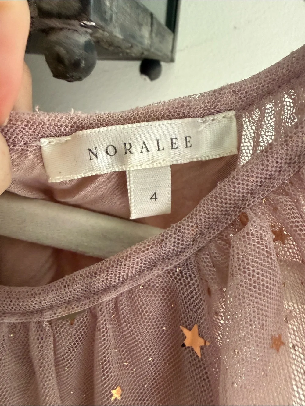 Noralee Dusty Rose Tulle Starry Girl's Dress